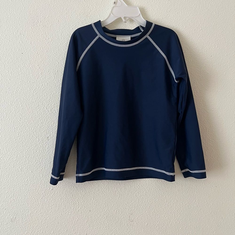 Hanna Anderson Long Sleeve  Rash Guard Swim Top in Blue size 110 /5t